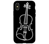 Violin One Line Drawing Fiddle Folk Music Case for iPhone X/XS