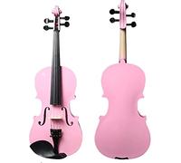 Violin Outfit, Acoustic Violin, Beginner Adult Violin Pink Violin 44-81 Violin Beginner Red Musical Instrument(3/4)