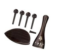Violin Parts 4/4 Violin Chinrest Ebony Wood With Tuning Peg Tailpiece Tailgut Endpin Violin Accessory Kit