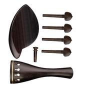 violin parts accessories 6PCS Ebony Violin Making Kits Include 4 Strings Violin Tailpiece Tuning Pegs Chinrest Violin Accessories