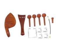 violin parts accessories A Natural Jujube Wood 4/4 Violin Parts Accessories Set Of Fine-Tuning, Chinrest Chin Rest, Strings, Tail Nail, Tail Rope, Screw