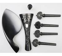 violin parts accessories A Set Of Engraved Violin Accessories Part Pegs Tailpiece Chinrest Endpin Finetuner Tail Gut Clamp (Color : Violin parts 1)
