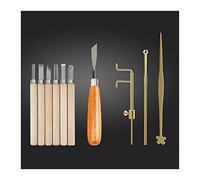 violin parts Assorted Violin Luthier Tools Pure Brass Violin Sound Post Top & Back Purfling Knifes Bridges Cutter F Hole Knife Groove SET (Color : Gold)