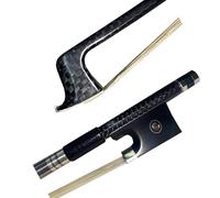 Violin Parts Replacement 1pc 4/4 3/4 1/2 1/4 Size VIOLIN BOW Ebony Frog Nickel Silver Fitted White Horsehair(1-2size)