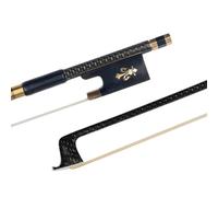 Violin Parts Replacement Professional 4/4 Violin/Fiddle Bow Golden Silk Braided Carbon Fiber White Horsehair Ebony Frog W/Fleur-de-lis Inlay Durabl