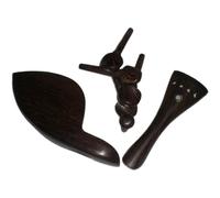 Violin Parts Set, 4/4 Replacement Tailpiece Chin Rest Pegs End Pin with Nylon Tail Gut: Complete Violin Repair Components with Optional Fine Tuners - Violin Setup Maintenance Accessory
