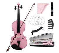Violin Pink Violin 4/4 Maple Panel For Beginners Violin Lovely Present Suitable Music Course Study Ornament With Practical Parts (Color : 4/4 Set)