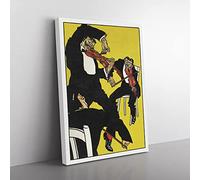 Violin Players By Moriz Jung Classic Painting Canvas Wall Art Print Ready to Hang, Framed Picture for Living Room Bedroom Home Office Décor, 76x50 cm (30x20 Inch)