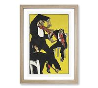 Violin Players by Moriz Jung Framed Print | A2 Oak Framed Wall Art | Ready to Hang | Modern Music Picture | Living Room Bedroom Lounge Office