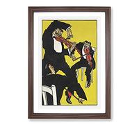 Violin Players by Moriz Jung Framed Print | A2 Walnut Framed Wall Art | Ready to Hang | Modern Music Picture | Living Room Bedroom Lounge Office