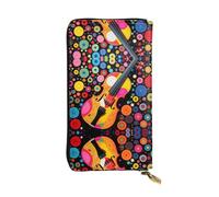 Violin Polka Dot Chart Printed leather wallet, 7.5 x 4.1-inch long credit card holder, portable travel cash wallet