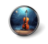 Violin Poster Badge Holder Personalized Round Badge with Picture Pin Aluminum Alloy Button Pin Exquisite Brooch Fashion Button Badges Clothes Decorative Pins