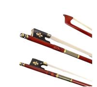 violin replacement bow Violin Bow Brazilian Mahogany Bow Performance Grade Horsetail Round Pole Octagonal Brass Carved Bow (Color : 3/4)