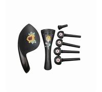 Violin Replacement Part Complete Set Of Violin Parts Replacements Fingerboard Neck Chin Rest Tailpiece Tuning Pegs And Tailpins(9)