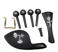 Violin Replacement Part Complete Set Of Violin Parts Replacements Fingerboard Neck Chin Rest Tailpiece Tuning Pegs And Tailpins(7)