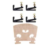 Violin Replacement Parts 5 Pcs Violin Accessories: 1 Pcs Adjustable Violin Bridge Maple,4/4 Size Violin Fitted Bridge Parts For 4/4 Size Violin
