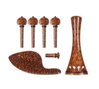 violin replacement parts Handmade Snakewood Violin Fittings 4/4 Violin Peg Tailpiece Chinrest With 4PCS Pegs violin accessories (Color : Hill Style 2)