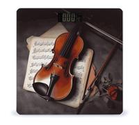 Violin Sheet Music Bathroom Scale Automatic Power On/Off Body Scales LCD Backlight Display Square Digital Scale Rounded Corners Bathroom Scales for Home Bedrooms