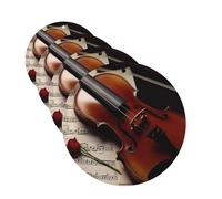 Violin Sheet Music Car Air Freshener Cards Set of 4 Pieces Long Lasting Hanging Scented Cards for Bedroom Wardrobe Car Aromatherapy Tablets for Men Women Rearview Mirror Pendant