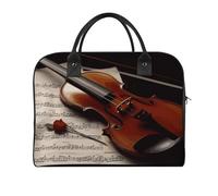 Violin Sheet Music Laptop Tote Bag Casual Travel Handbag Multi Pocket Shoulder Bags for Work Travel