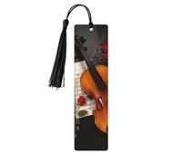 Violin Sheet Music Print 5pcs Wooden Bookmarks with Tassels, Reading Page Markers Book Marks, Gifts for Men Women