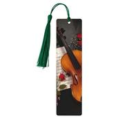 Violin Sheet Music Print 5pcs Wooden Bookmarks with Tassels, Reading Page Markers Book Marks, Gifts for Men Women