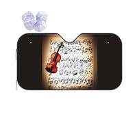Violin Sheet Music Print Car Sunshade For Windshield, Car Sunshade For Most Cars With Suction Cups