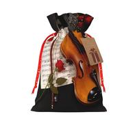 Violin Sheet Music Print Drawstring Bags Burlap Gifts Bag With Drawstring Gift Bags For Wedding/Party/Festival/Storage