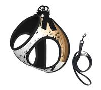 Violin Sheet Music printing Puppy Harness, Dog Harness and Leash Set, Soft Mesh Reflective Breathable Lightweight Vest-Style
