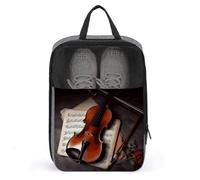 Violin Sheet Music Shoe Bag for Travel Water-Resistant Shoe Pouch for Gym Portable Sneaker Bag with Zipper Travel Luggage Shoes Organizer Soccer Cleats Bag for Gym, Luggage