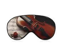 Violin Sheet Music Sleep Mask Light Block-Out Eye Mask for Side Sleeper Pressure-Free Soft Night Blindfold with Adjustable Strap Breathable Sleep Eye Cover for Travel