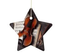 Violin Sheet Music Star Ornaments for Christmas Tree Farmhouse Star Ornaments Holiday Hanging Decorations Christmas Decor for Birthday Party Tree Xmas Home Decor