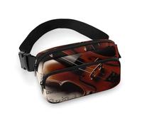 Violin Sheet Music Waist Bag Fashion Fanny Bag with Adjustable Strap for Outdoor Workout Cycling Unisex, white, 20x13cm, Waist Bag
