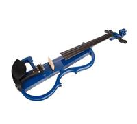Violin Silent Electric Solid Wood Violin 4/4 W/Ebony Fittings In Metallic Blue W/Carrying Case Brazilwood Bow