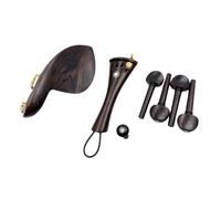 Violin Spare Parts 4/4 Violin Accessories Ebony Cheek Rest Axis Pull Wire Board Tail Post With Tail Rope Fine-tuning(A)
