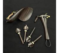 Violin Spare Parts 4/4 Violin Ebony Accessories Chin Rest Piano Axis String Board Tail Post With Tail Rope Micro(Yellow circle-b)