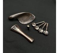 Violin Spare Parts 4/4 Violin Ebony Accessories Chin Rest Piano Axis String Board Tail Post With Tail Rope Micro(Fisheye)