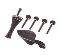Violin Spare Parts 4/4 Violin Ebony Accessories Chin Rest Piano Axis String Board Tail Post With Tail Rope Micro(Yellow circle)