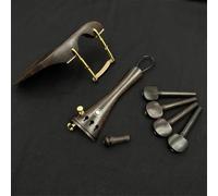 Violin Spare Parts 4/4 Violin Ebony Accessories Chin Rest Piano Axis String Board Tail Post With Tail Rope Micro(Fisheye set-b)