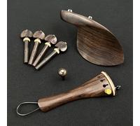 Violin Spare Parts 4/4 Violin Ebony Accessories Chin Rest Piano Axis String Board Tail Post With Tail Rope Micro(Yellow circle-a)