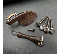 Violin Spare Parts 4/4 Violin Ebony Accessories Chin Rest Piano Axis String Board Tail Post With Tail Rope Micro(Yellow ridge-a)