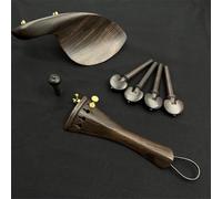 Violin Spare Parts 4/4 Violin Ebony Accessories Chin Rest Piano Axis String Board Tail Post With Tail Rope Micro(Black 1-set-b)