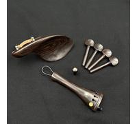 Violin Spare Parts 4/4 Violin Ebony Accessories Chin Rest Piano Axis String Board Tail Post With Tail Rope Micro(Fisheye set-a)