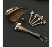 Violin Spare Parts 4/4 Violin Ebony Accessories Chin Rest Piano Axis String Board Tail Post With Tail Rope Micro(Gill drag set-b)