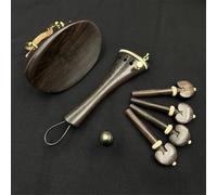 Violin Spare Parts 4/4 Violin Ebony Accessories Chin Rest Piano Axis String Board Tail Post With Tail Rope Micro(Tray b)