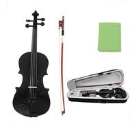 Violin Starter Kit 1/8 4/4 Black Acoustic Violin Fiddle With Case & Bow With Accessories For Beginners Performance(4/4)