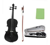 Violin Starter Kit 1/8 4/4 Black Acoustic Violin Fiddle With Case & Bow With Accessories For Beginners Performance(1/8)