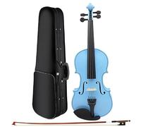 Violin Starter Kit 4/4 Beginners Blue Violin Maple Panel Violin With Case Bow Strings Shoulder Rest Parts Suitable Music Lesson Study(Set)