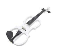 Violin Starter Kit 4/4 Electric Violin Maple Body Silent Electric Violin With Bow Case Headphone Connection Cable Fiddle Parts(White)