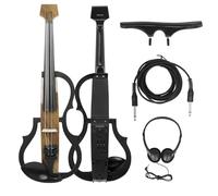 Violin Starter Kit 4/4 Electroacoustic Violin Headless Silent Carbon Fibre Electric Violin With Violin Bow Headphone Cable Carry Case(Set 1)